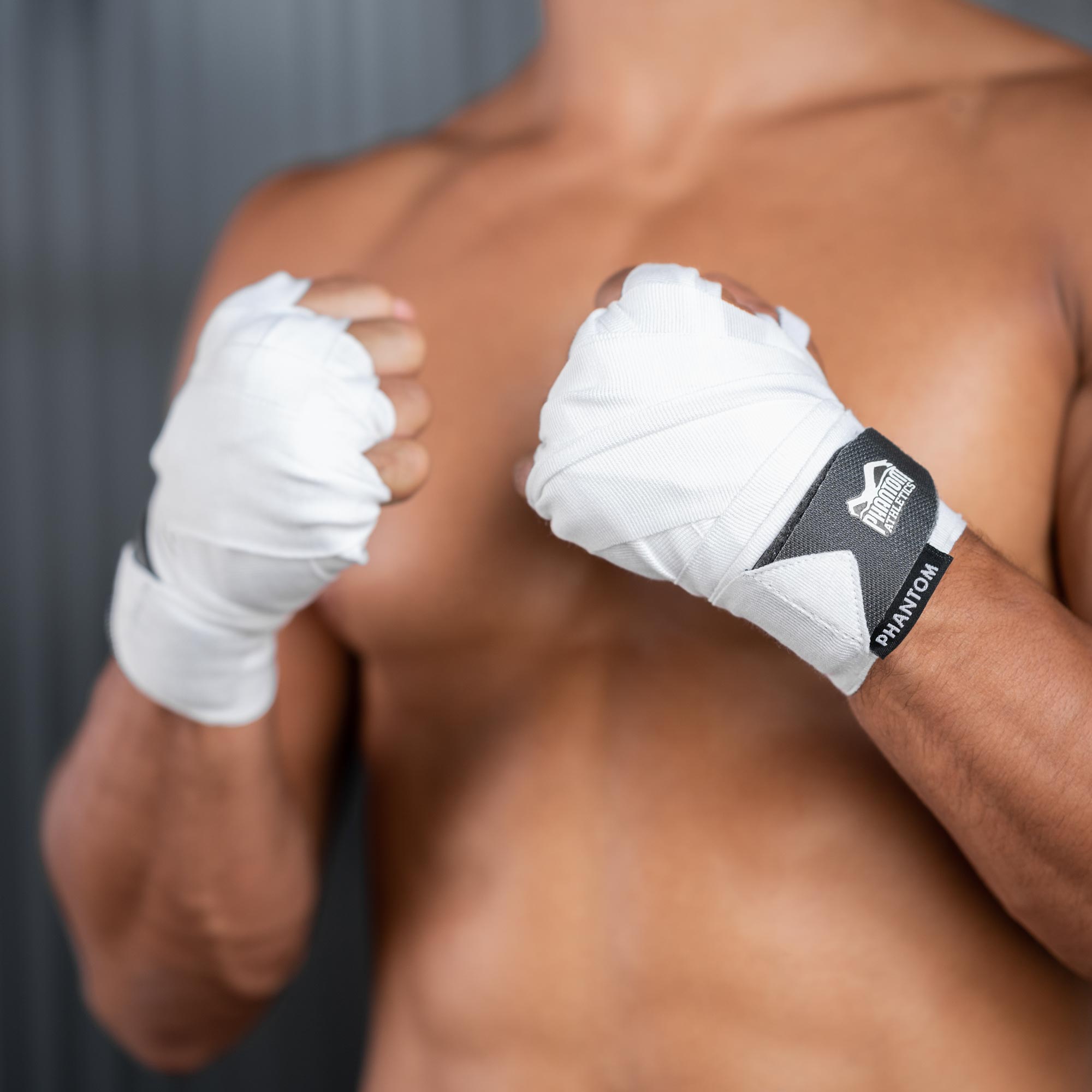 Bandages de boxe qualitatifs en blanc pour la boxe, le MMA et le K1 -  PHANTOM ATHLETICS